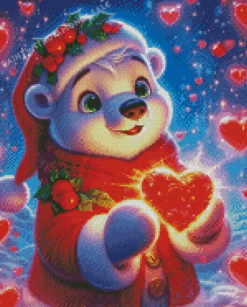 Cute Christmas Bear Diamond Paintings