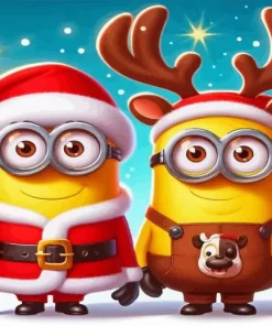 Adorable Christmas Minions Art Diamond Paintings