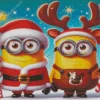 Adorable Christmas Minions Art Diamond Paintings