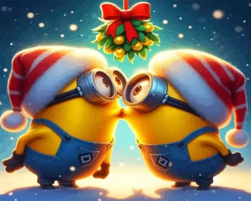 Cute Christmas Minions Art Diamond Paintings