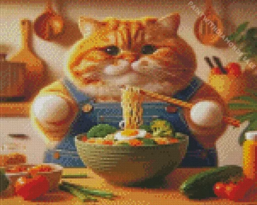 Cute Fat Cat Diamond Painting