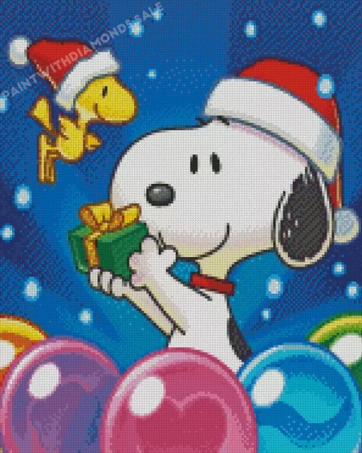 Cute Snoopy And Christmas Gifts Diamond Painting