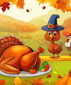 Cute Thanksgiving Art Diamond Paintings