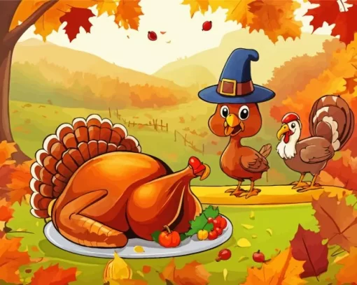 Cute Thanksgiving Art Diamond Paintings