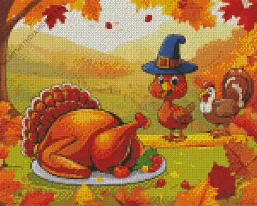 Cute Thanksgiving Art Diamond Paintings