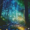 Dazzling Forest Fireflies Diamond Painting