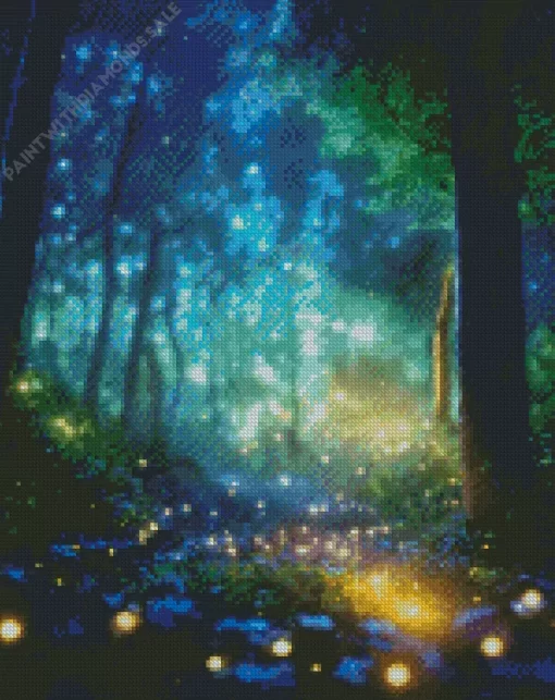 Dazzling Forest Fireflies Diamond Painting