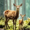 Deer And Baby Diamond Painting