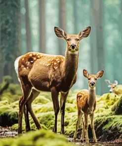 Deer And Baby Diamond Painting