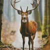 Deer In Forest Diamond Painting