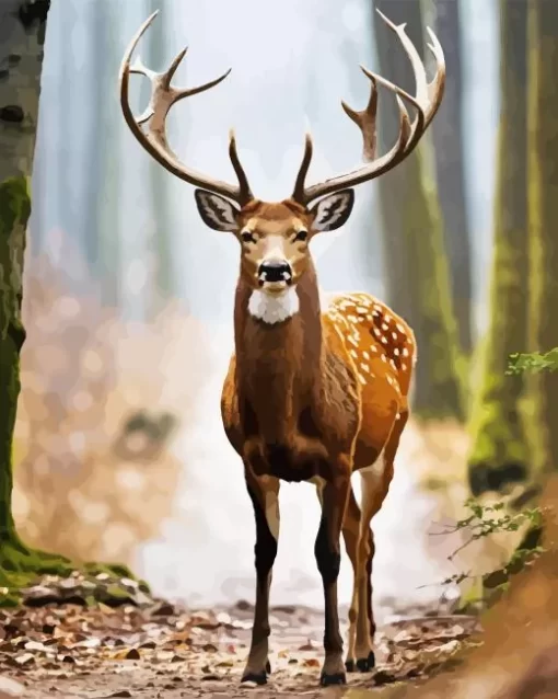 Deer In Forest Diamond Painting