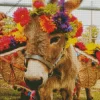 Donkey And Flowers Diamond Painting