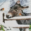 Donkey And Robins Christmas Diamond Painting