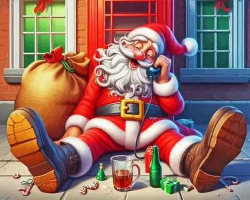 Drunk Santa Diamond Paintings