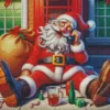 Drunk Santa Diamond Painting art