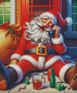 Drunk Santa Diamond Painting art