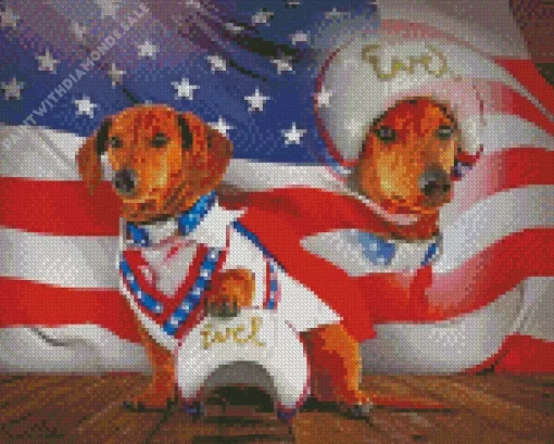 Evel Knievel Dog Art Diamond Painting