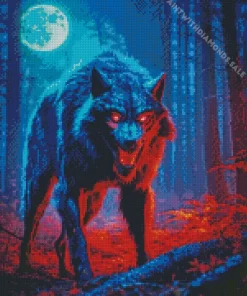 Evil Black Wolf Art Diamond Painting