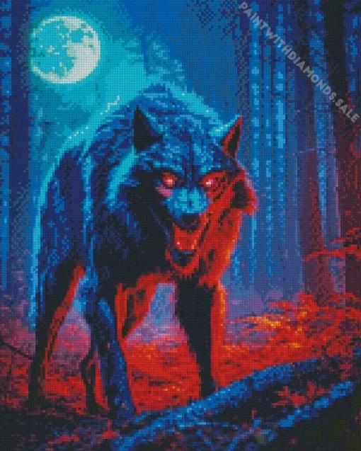 Evil Black Wolf Art Diamond Painting