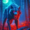 Evil Black Wolf Art Diamond Painting