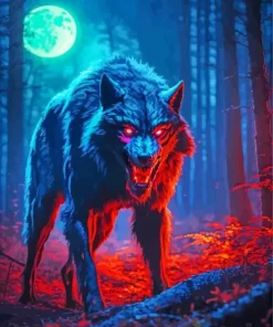 Evil Black Wolf Art Diamond Painting