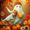 Halloween Fall Ghost Diamond Paintings