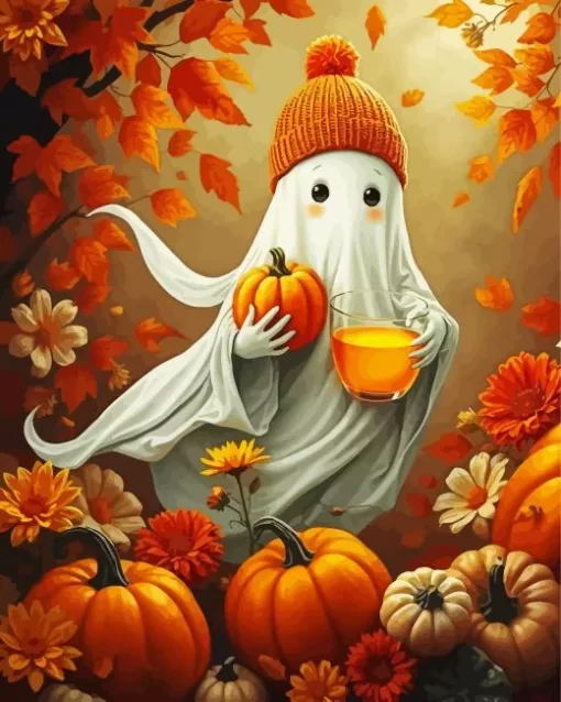 Halloween Fall Ghost Diamond Paintings