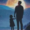 Father And Daughter Galaxy Silhouette Diamond Painting