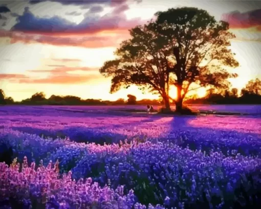 Field Of Lilacs Diamond Painting