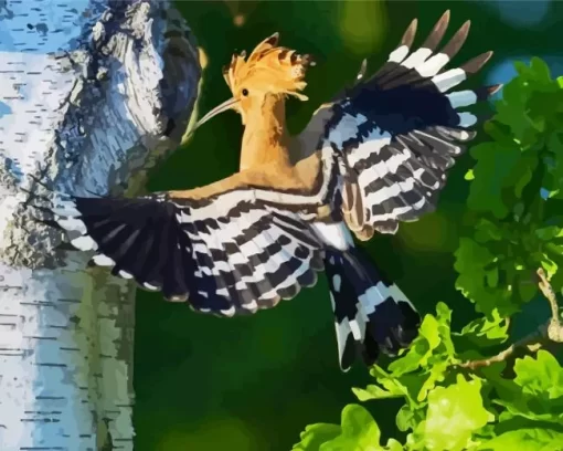 Flying Eurasian Hoopoe Diamond Painting