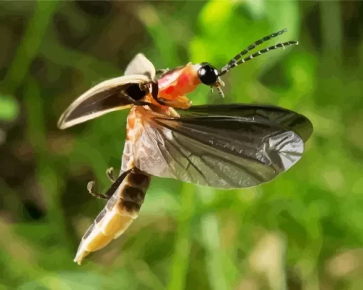 Flying Firefly Close Up Diamond Painting