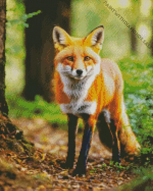 Fox In Forest Diamond Painting