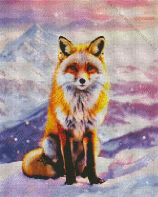 Fox In Snow Diamond Painting