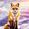 Fox In Snow Diamond Painting