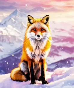 Fox In Snow Diamond Painting