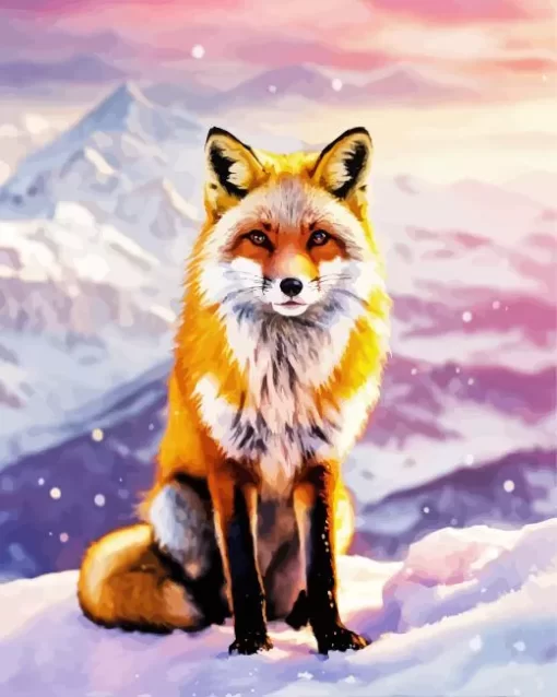 Fox In Snow Diamond Painting