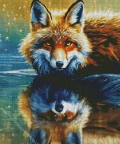 Fox Reflection Diamond Painting