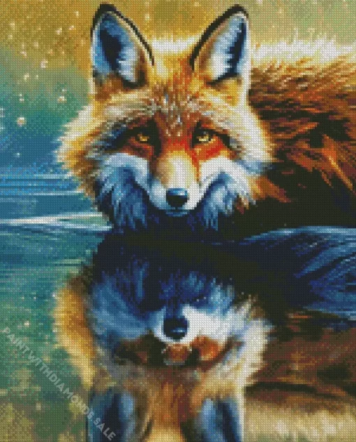 Fox Reflection Diamond Painting