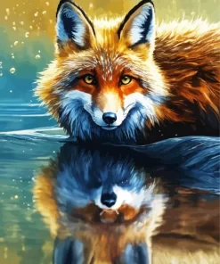 Fox Reflection Diamond Painting