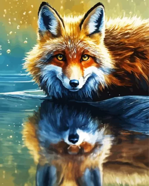 Fox Reflection Diamond Painting