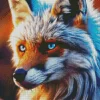 Fox With Blue Eyes Diamond Painting