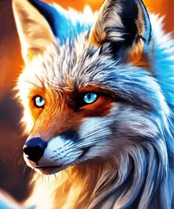 Fox With Blue Eyes Diamond Painting