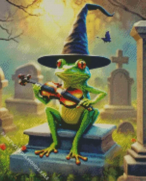 Frog Playing Violin Art Diamond Painting