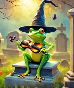 Frog Playing Violin Art Diamond Painting