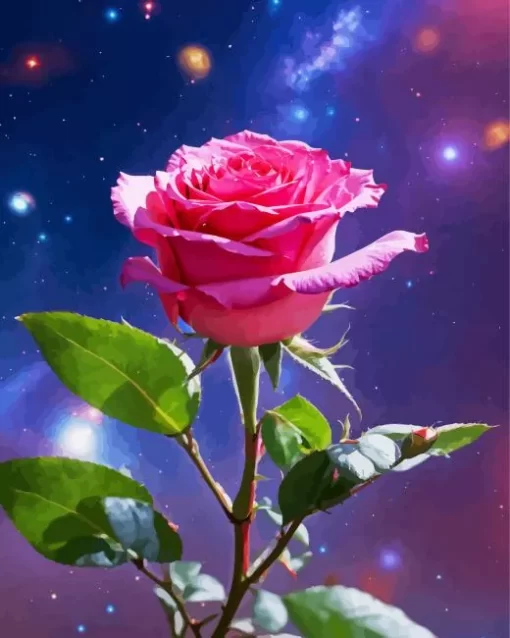 Galaxy Pink Rose Diamond Painting