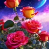 Galaxy Roses Diamond Painting