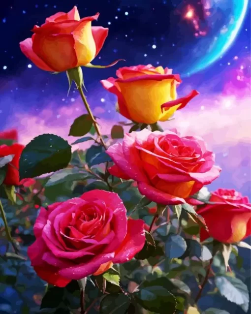 Galaxy Roses Diamond Painting