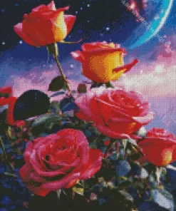 Galaxy Roses Diamond Painting