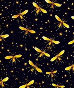 Golden Fireflies Art Diamond Painting