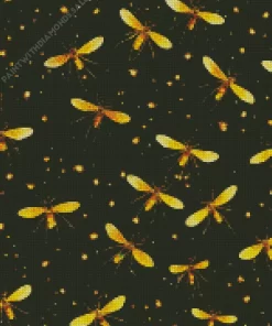 Golden Fireflies Art Diamond Painting